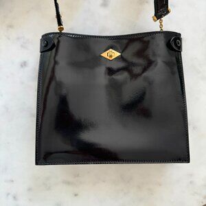Metier Black Glossed Leather Stowaway Crossbody
